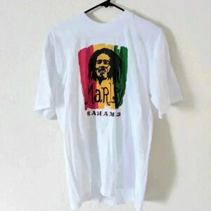 VTG Bob Marley Bahamas White T-shirt Size Large